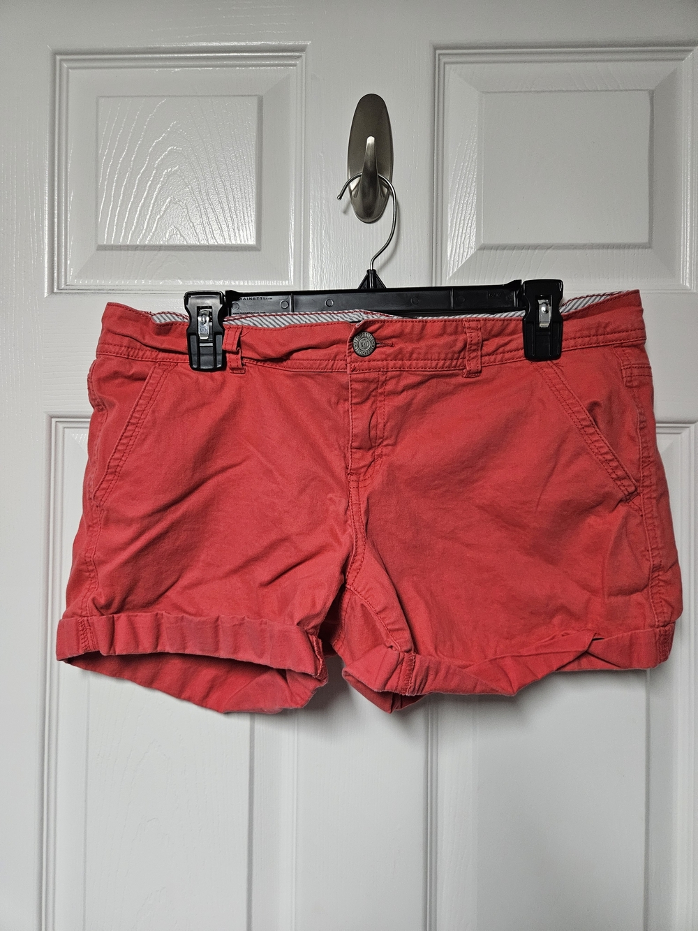 Aeropostale Coral Roll Cuff Cotton Shorts